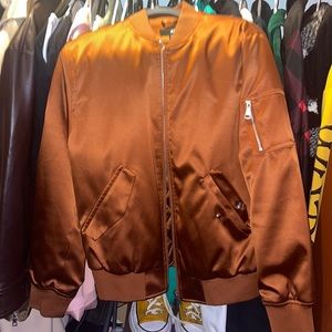 H&M orange satin bomber jacket M (only worn once)